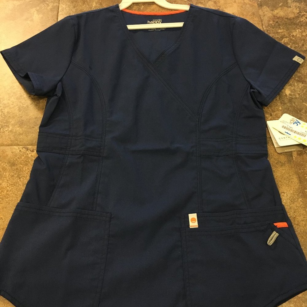 Code Happy Mock Wrap Top